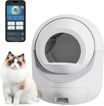 Cutie de gunoi cu autocurățare, cutie de gunoi automată pentru pisici cu autocurățare, design anti-ciupire/înlăturare a mirosurilor 