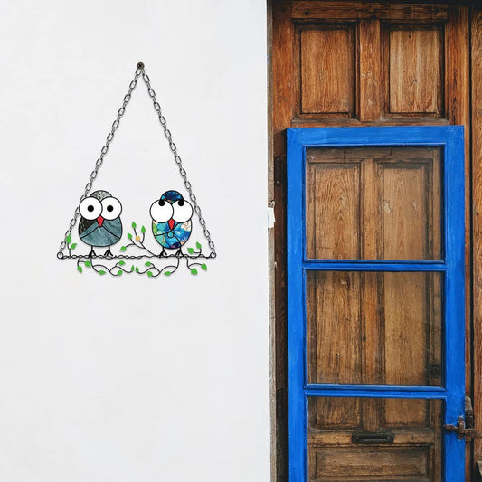 Multicolor Owls Window Hanging Suncatchers