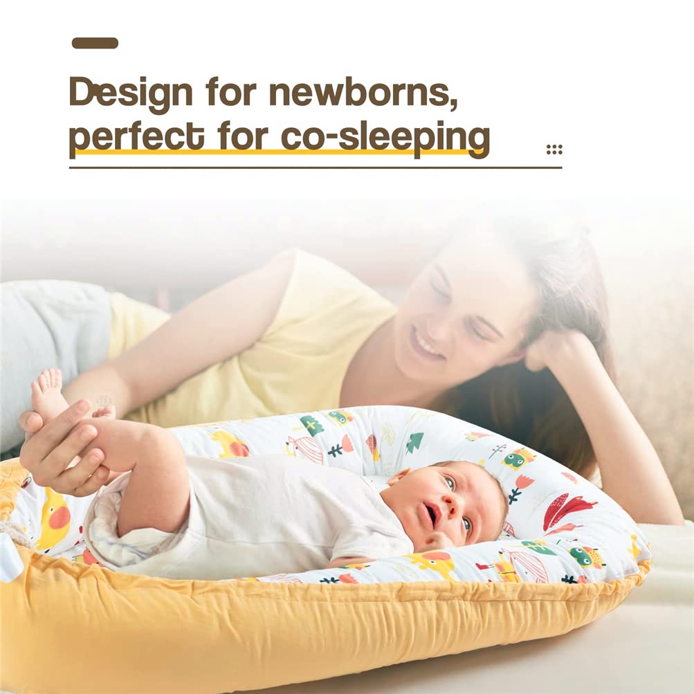 Husa de somn respirabila pentru nou nascut Baby Nest, 100% bumbac, imprimeu Happy Time 