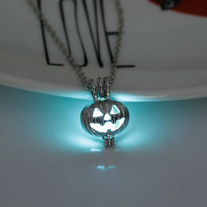 Halloween Moonlight Stone Hollow Luminous Pendant Necklace