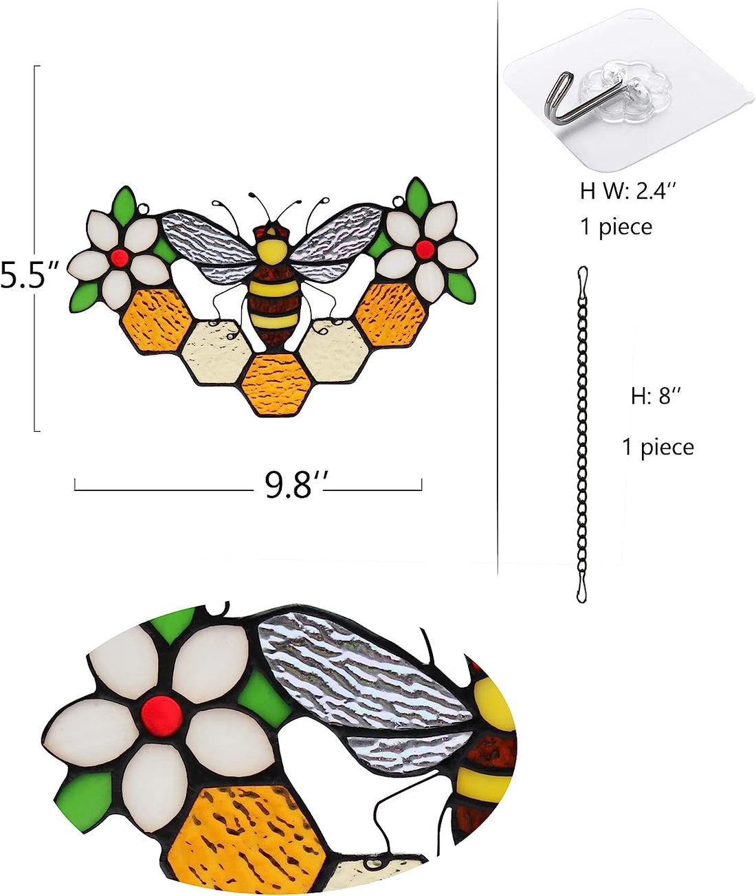Agățat vitraliu decor Bee 