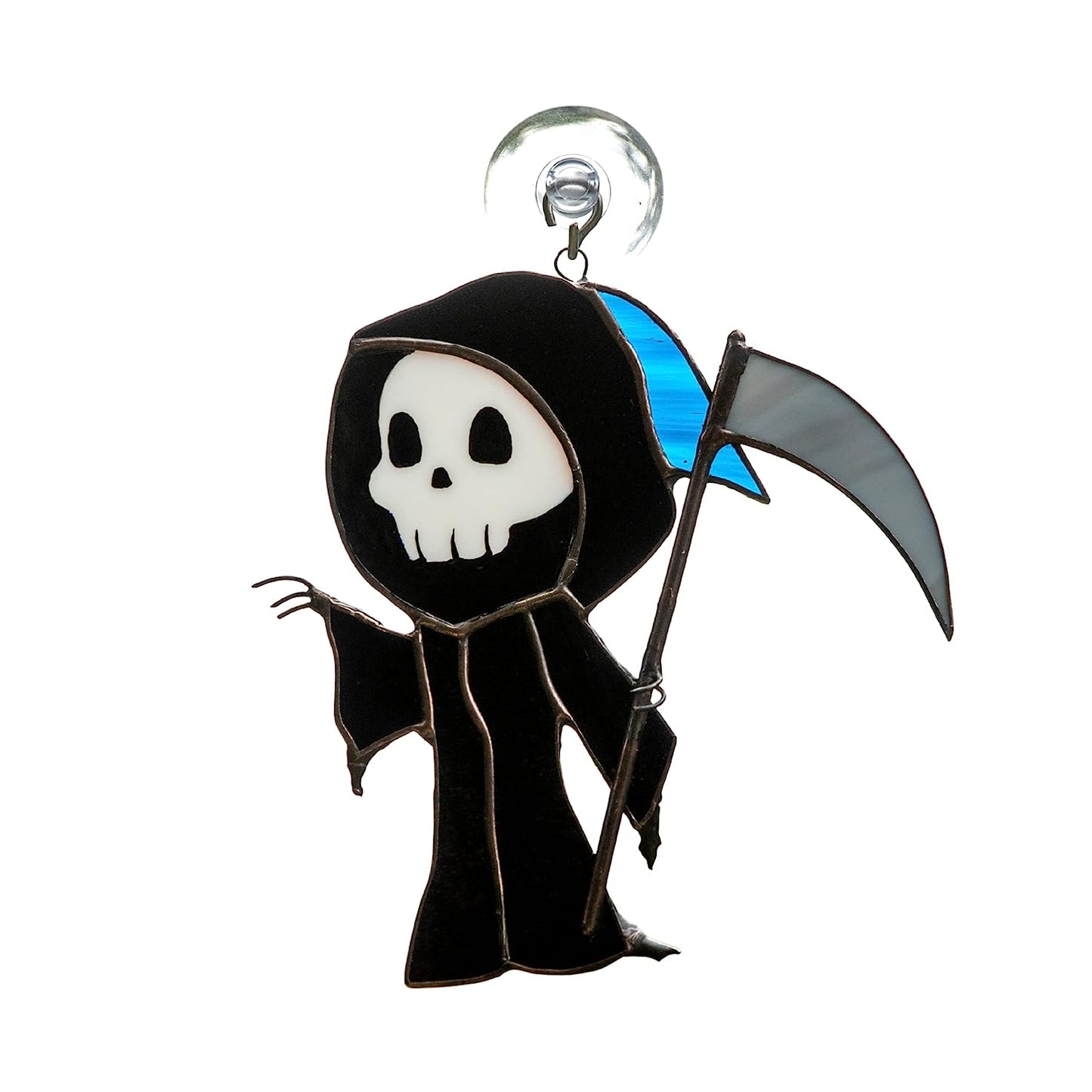 The Grim Reaper Halloween Stained Glass Window Hanging Ornament Suncatcher