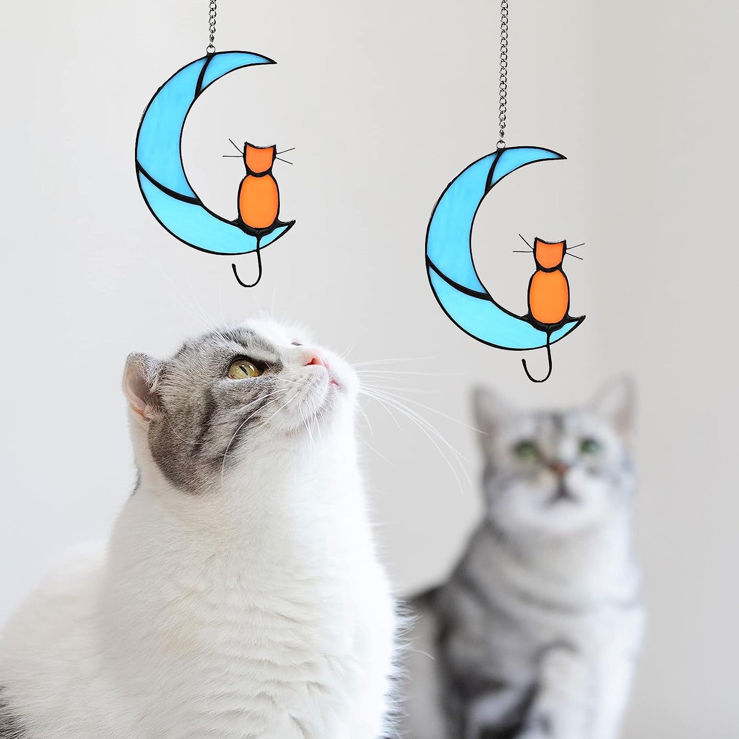 Halloween Ornament Decoration Cat Sit On The Moon