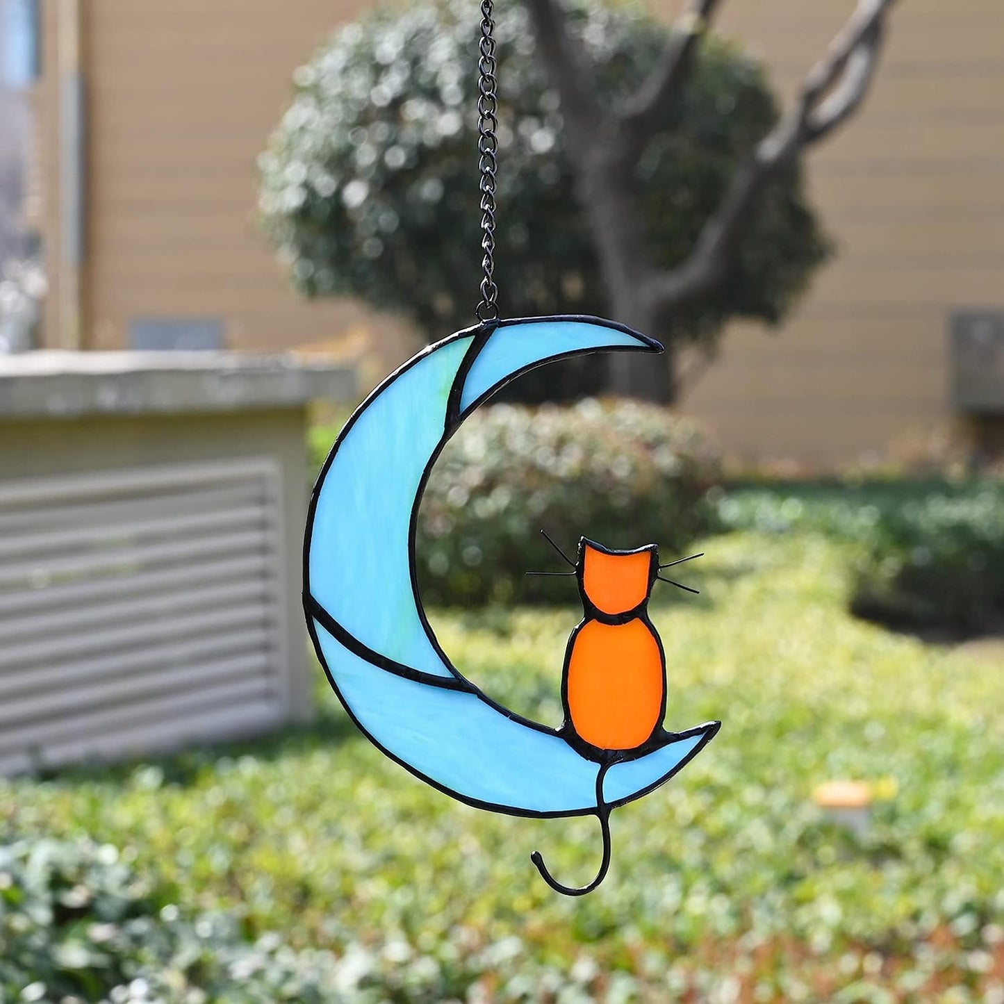 Halloween Ornament Decoration Cat Sit On The Moon