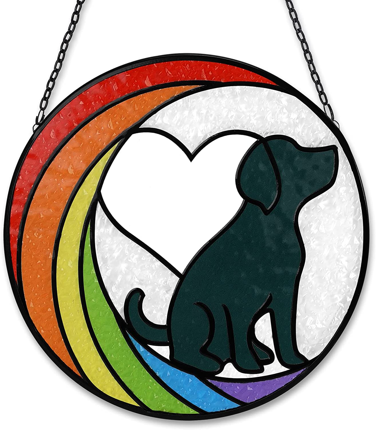 Acrylic Rainbow Glass Dog Window Suncatcher Hanging Decoration