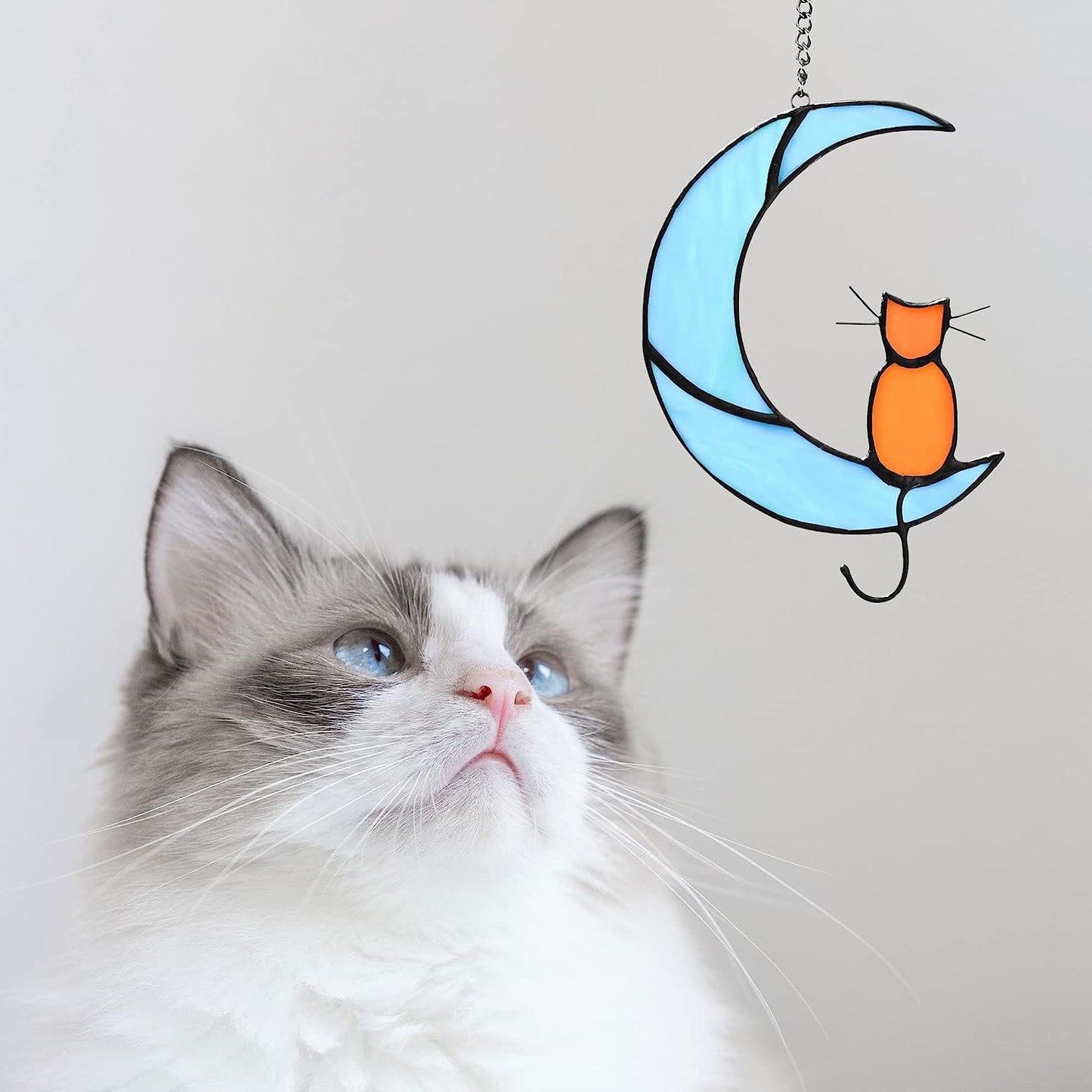 Halloween Ornament Decoration Cat Sit On The Moon
