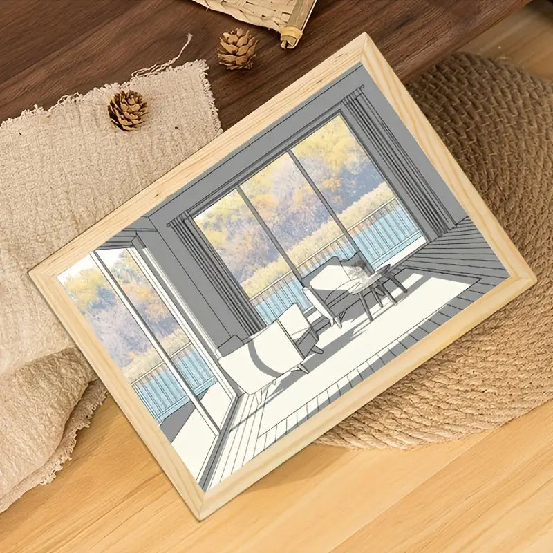 Decorat de pictură cu iluminare cu ramă creativă 
