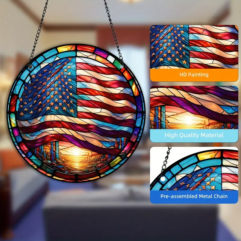 Taperaturi pentru fereastră pătată cu steag american
