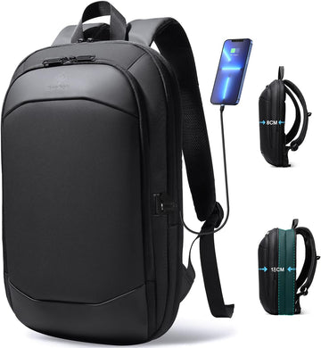 Business Backpack for Men ,Slim & Expandable Waterproof Travel Laptop Backpack with USB Charger Port,Anti-Theft Lightweight Large Work Computer Bag