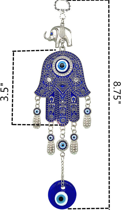 Blue Evil Eye with Hamsa Hand Protection Hanging Decoration