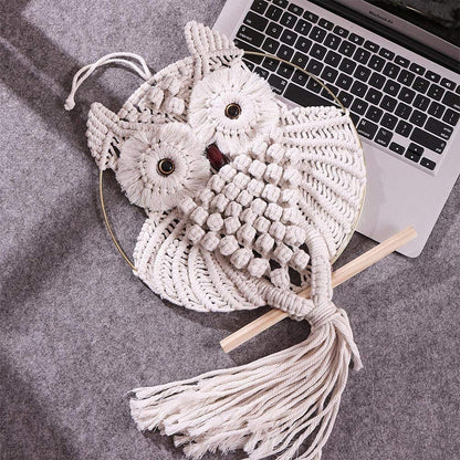 Owl Hand Woven Tapestry