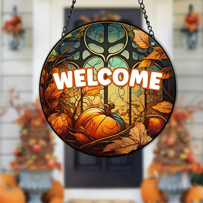 Fall Pumpkin Window Hanging Halloween Decorations