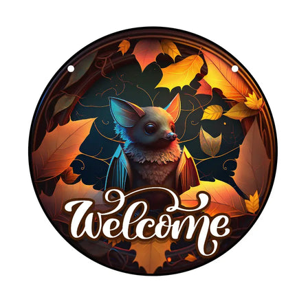 Halloween Welcome Bat Stained Window Hangings