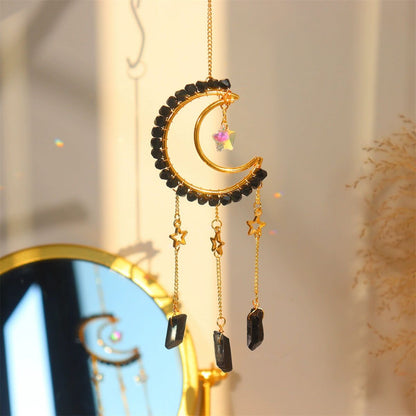 Entwined Moon Star Heart Crystal Suncatcher Rainbow Maker Pendant