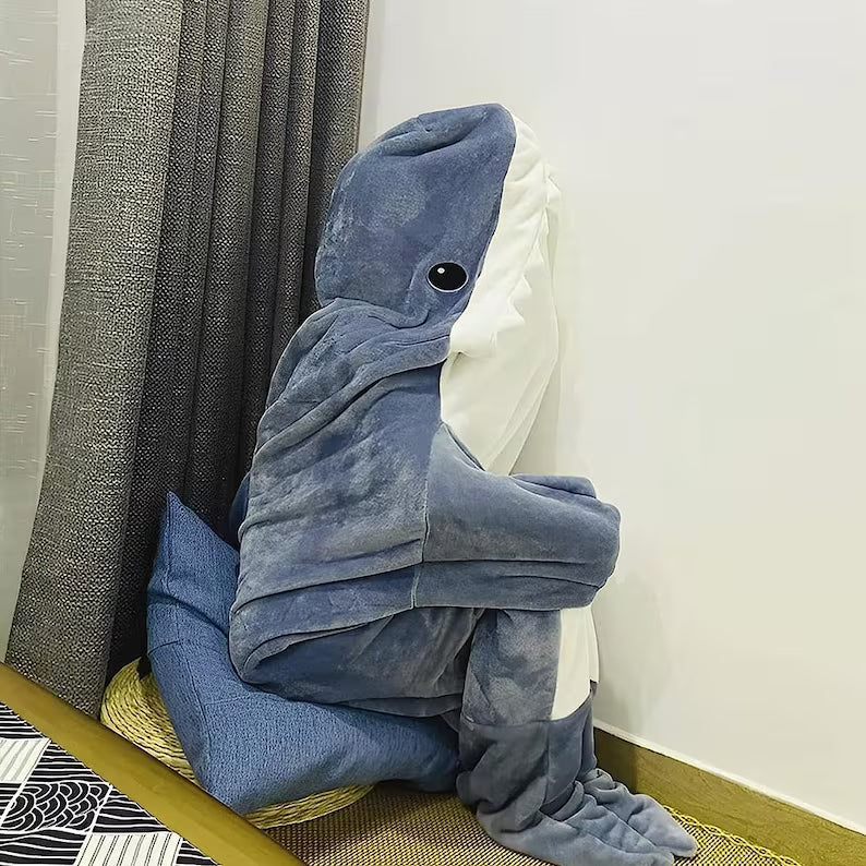 Shark Sleeping Bag Pajamas , Cozy Nap Blanket for Kids and Adults, High Quality Fabric