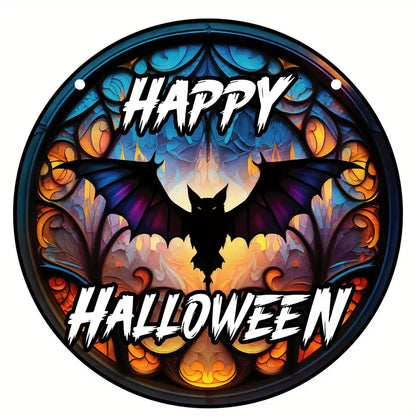 Halloween Welcome Bat Stained Window Hangings