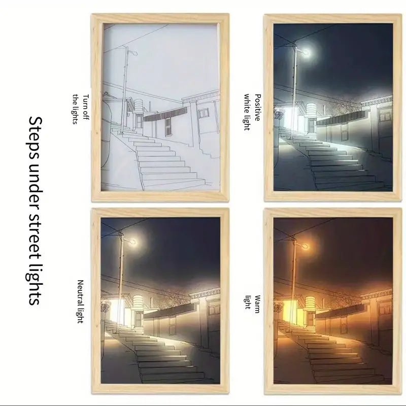 Decorat de pictură cu iluminare cu ramă creativă 