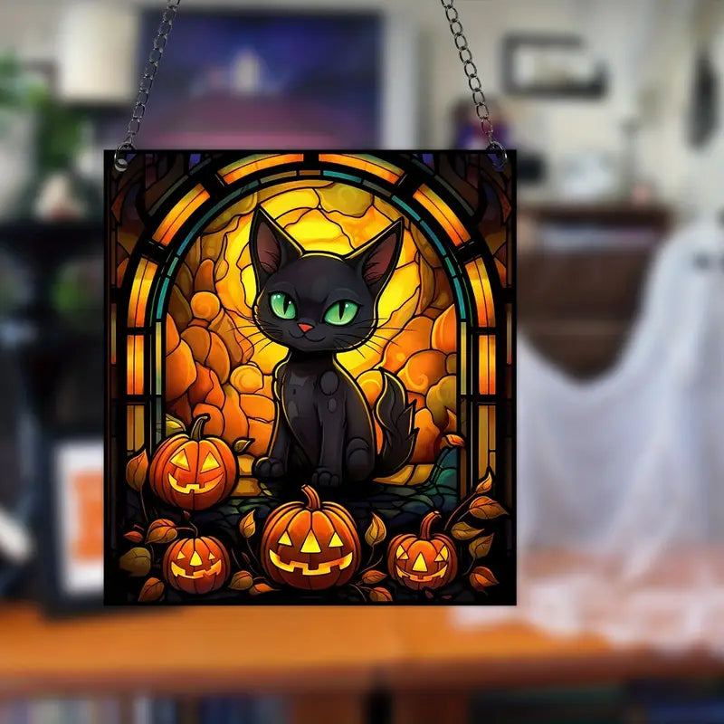 Cat Suncatcher For Window Halloween Decor