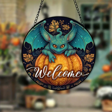 Agățat pentru fereastră de lilieci de bun venit de Halloween
