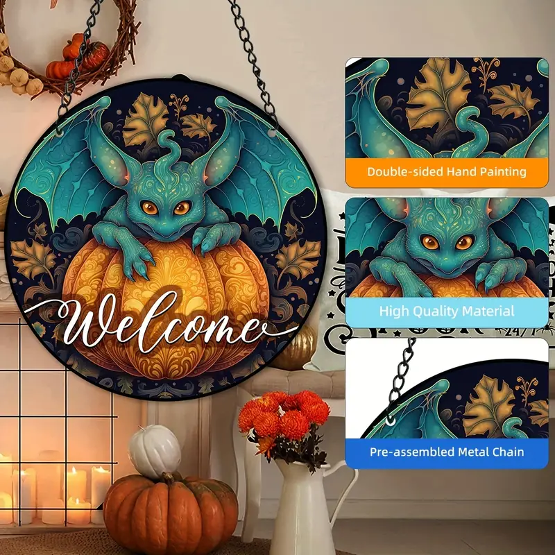 Agățat pentru fereastră de lilieci de bun venit de Halloween