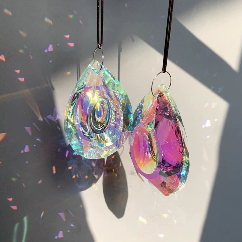 Dangling Dragon Eye Crystal Prism Suncatcher Rainbow Maker Pendant