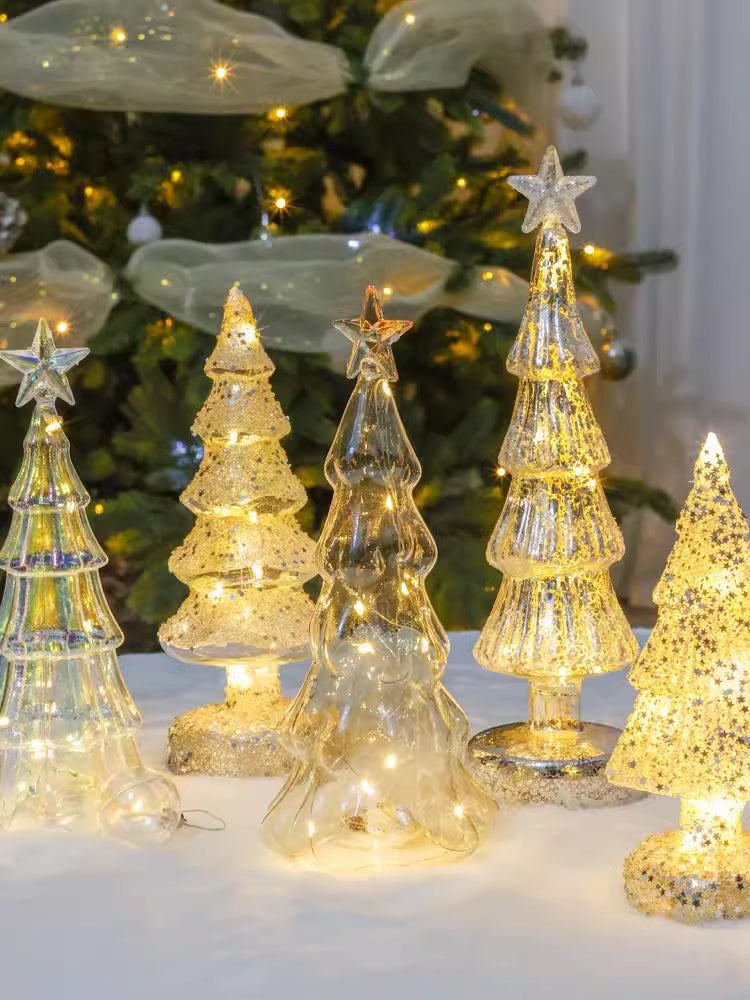 Christmas Glass Decorative Lights Mini Christmas Tree