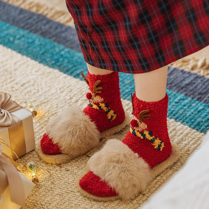 New Women's New Year's and Christmas Coral Velvet Women's Socks