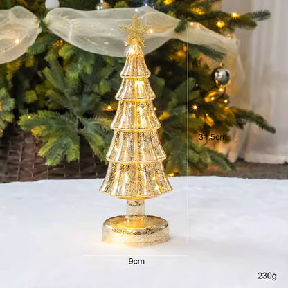 Christmas Glass Decorative Lights Mini Christmas Tree