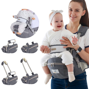 Cărucior pentru șold pentru bebeluși - Scaun ergonomic pentru talie cu buzunar spațios de depozitare, curea de umăr căptușită și centură de talie reglabilă pentru ședința confortabilă a bebelușului 