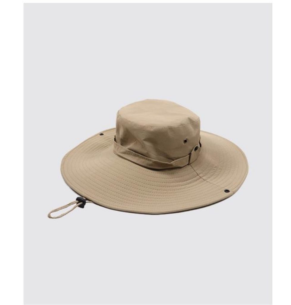 Western Cowboy Drawstring Fisherman's Hat Summer Large Brim Sun Hat