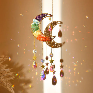 Star Moon Rainbow Crystal Sun Catcher Pandantiv Pentru Fereastra Gradina