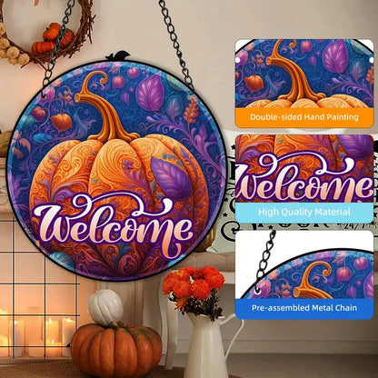 Fall Pumpkin Window Hanging Halloween Decorations