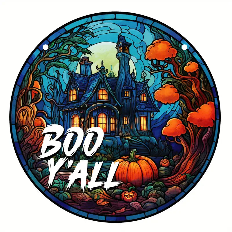 Halloween Welcome Castle Stained Window Hangings