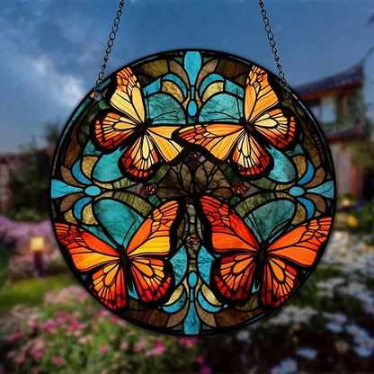 Butterfly Stained Suncatcher,Butterfly Ornament Window Hanging Decor