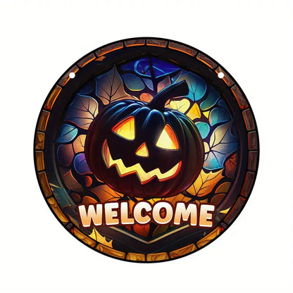 Halloween Pumpkin Suncatcher Stained Window Hanging