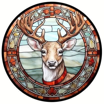 Deer Stained Glass Suncatcher Christmas Window Hangings