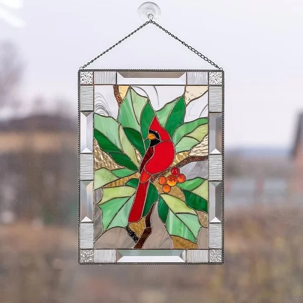 Cardinal Painted Acrylic Glass Panel