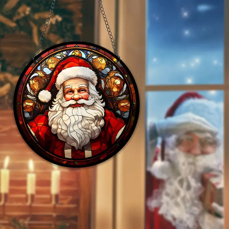 Suncatcher de Crăciun Decor pătat de Crăciun pentru ferestre 