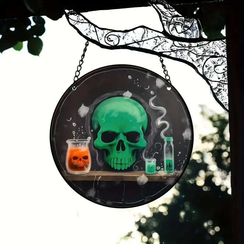 Halloween Skull Decoration Stained Window Hangings