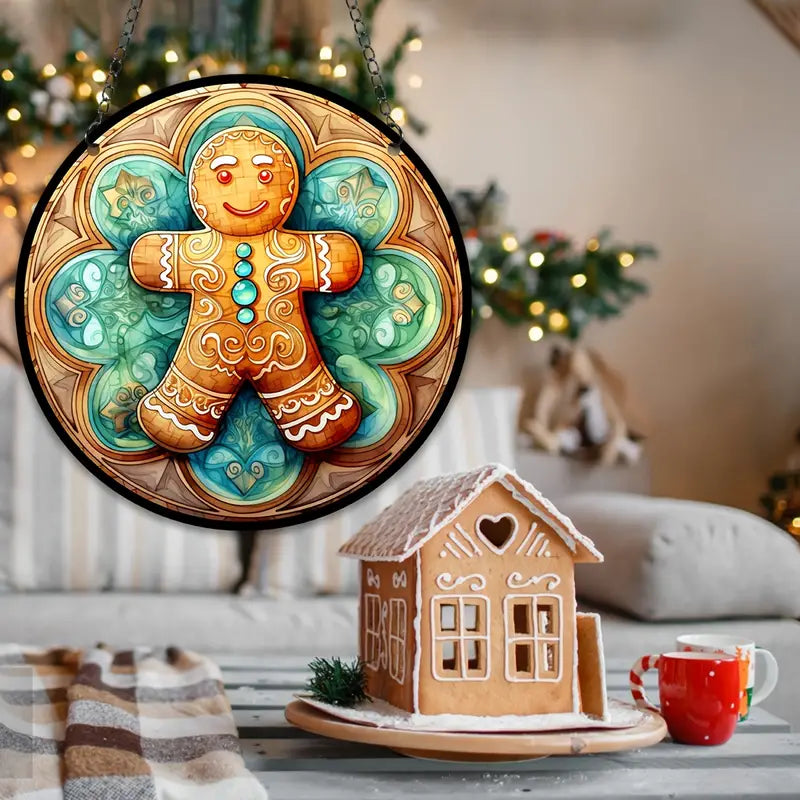 Gingerbread Stained Suncatcher