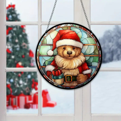 Christmas Bear Decorations Suncatcher