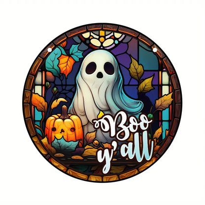 Halloween Ghost Stained Window Hanging