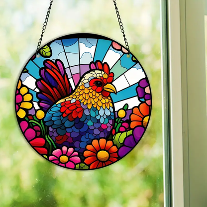 Chicken Stained Suncatcher