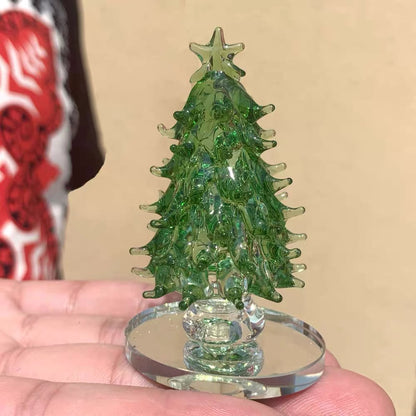 Green Clear Christmas Tree Sculpture Figurine Decorative