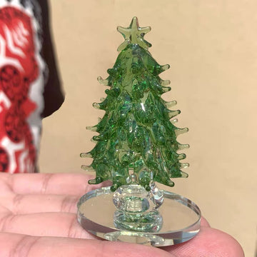 Figurină decorativă pentru sculptură în brad de Crăciun, verde, limpede
