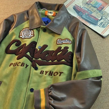 Geaca de baseball cu prosop retro brodat 