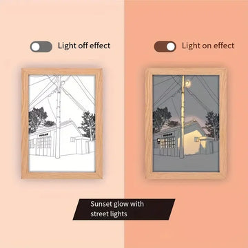 Decorat de pictură cu iluminare cu ramă creativă 