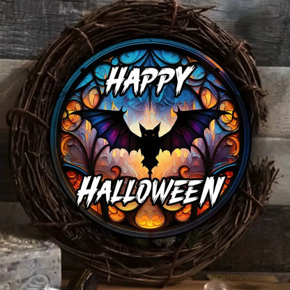Halloween Welcome Bat Stained Window Hangings