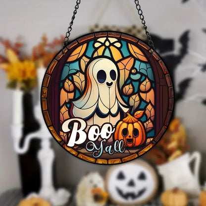 Halloween Ghost Stained Window Hanging