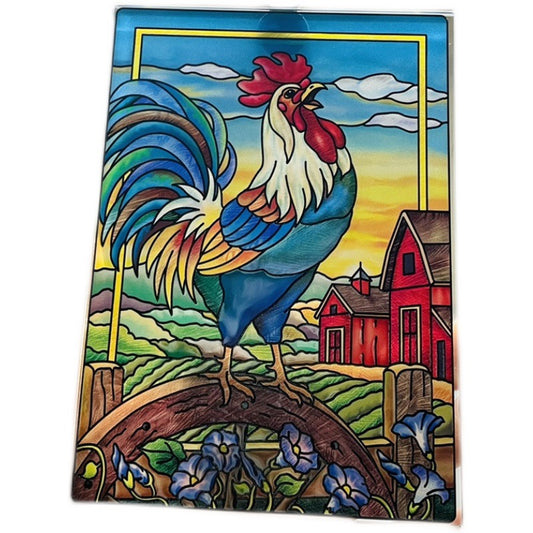 Rooster Stained Glass Suncatcher